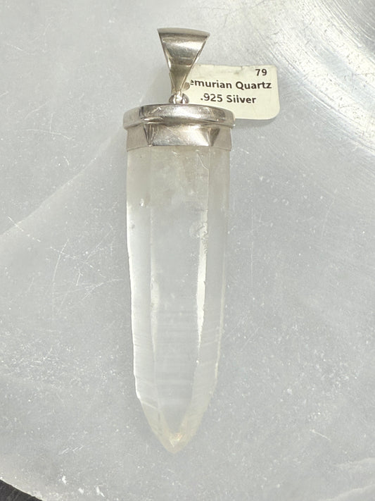 Lemurian Quartz Sterling Silver Pendant – powerful crystal jewelry featuring Lemurian quartz known for spiritual healing and energy amplification.
