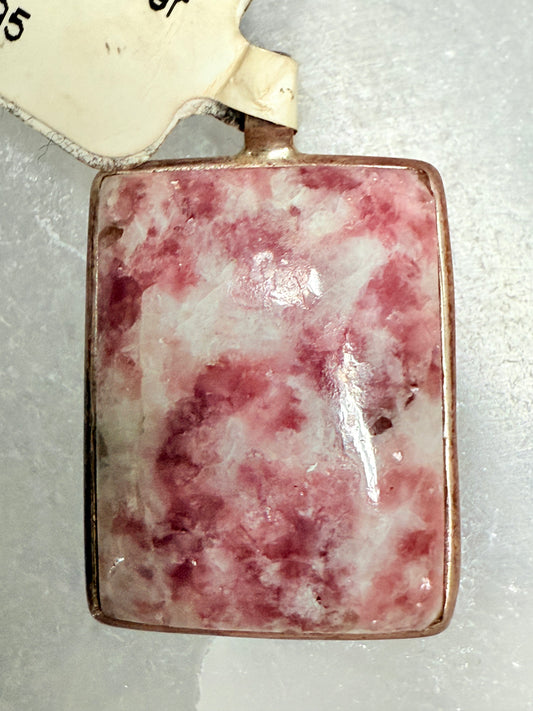 Lepidolite Sterling Silver Pendant – soothing crystal jewelry for stress relief, emotional balance, and peace of mind.