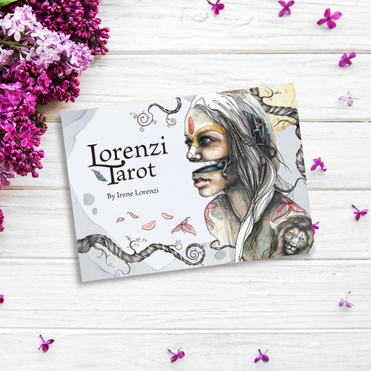 Lorenzi Tarot by Irene Lorenzi – a 78-card deck blending ancestral symbolism with modern themes, accompanied by a full-color guidebook.
