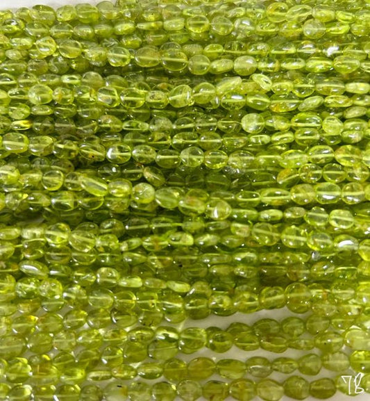 Peridot 5mm Oval Beads Strand 14"