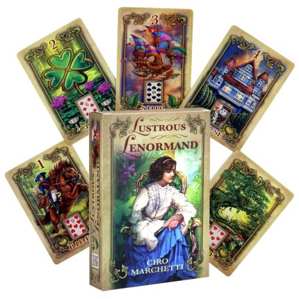 Lustrous Lenormand by Ciro Marchetti – a 47-card oracle deck blending traditional Lenormand imagery with vivid digital artistry and new symbolic cards.

