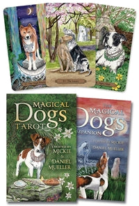 Magical Dogs Tarot by Mickie Mueller featuring canine-themed artwork with mystical symbolism for guidance and insight.
