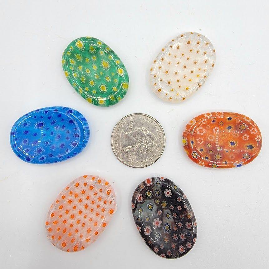 Millefiori Glass Worry Stone