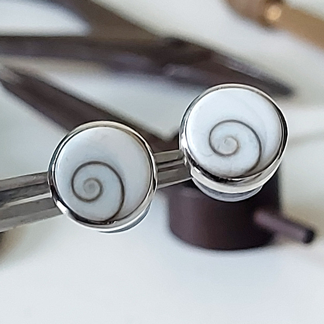 Shiva Eye Stone Sterling Silver Studs Earrings