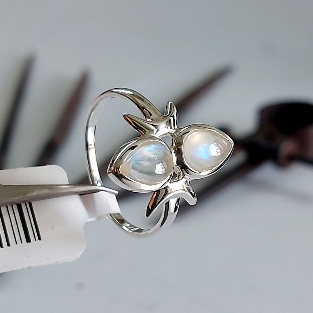 Rainbow Moonstone Seasons Of LifeSterling Silver Ring