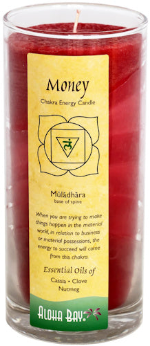 Money Muladhara Red Chakra Jar Candle 11oz - Aloha Bay