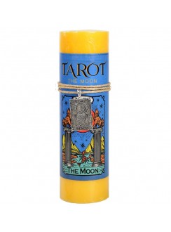 Moon Tarot Scented Candle with Charm – mystical candle inspired by the Moon tarot card, offering aroma, insight, and spiritual charm.
