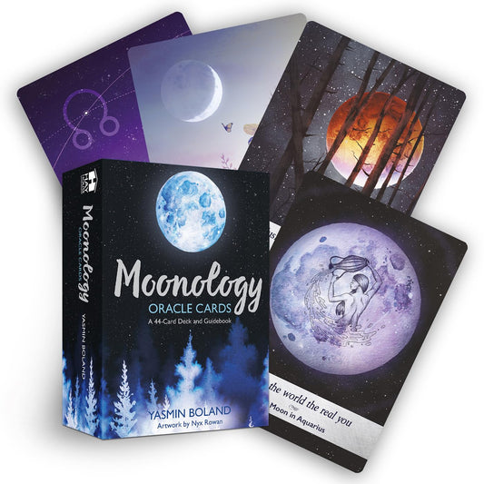 Moonology Oracle Cards by Yasmin Boland – a 44‑card lunar astrology deck guiding readings through moon phases and zodiac insights.
