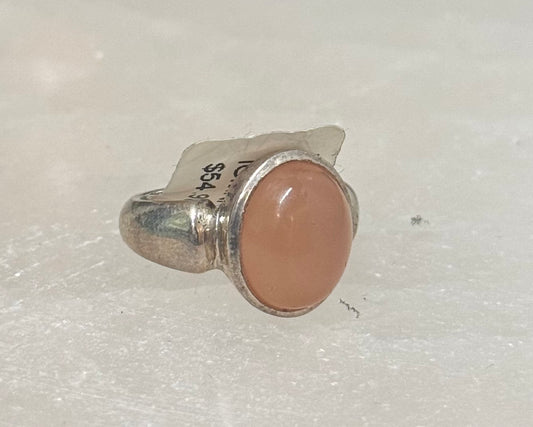 Moonstone Sterling Silver Ring size 5 – elegant silver jewelry featuring moonstone crystal symbolizing intuition and spiritual insight.
