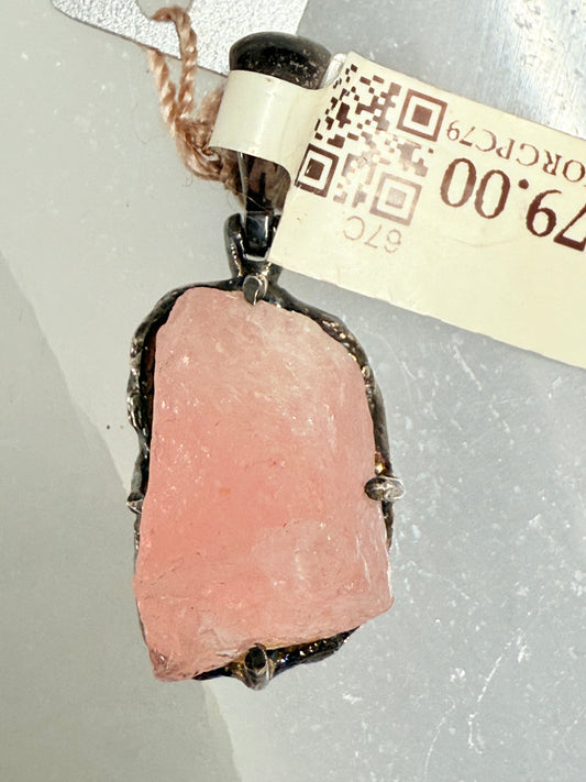Morganite Sterling Silver Pendant – gentle pink crystal jewelry for love, compassion, and emotional healing.