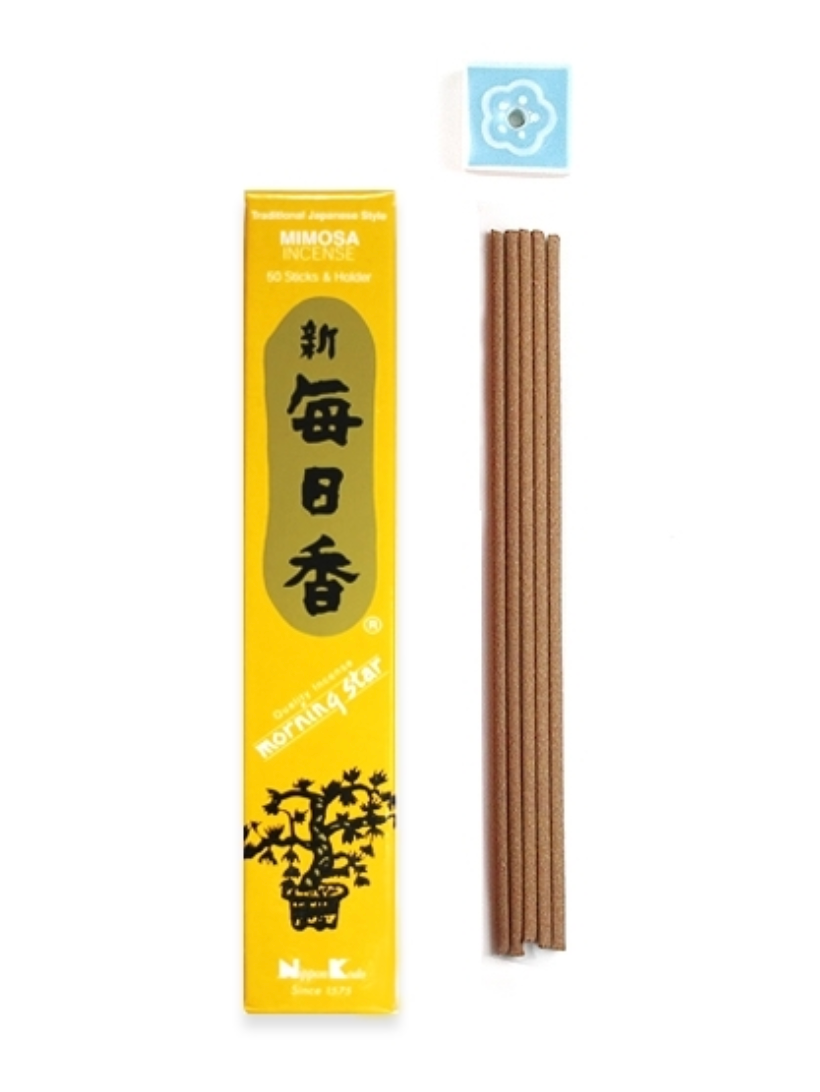 Morning Star Mimosa Incense Sticks 50 with holder