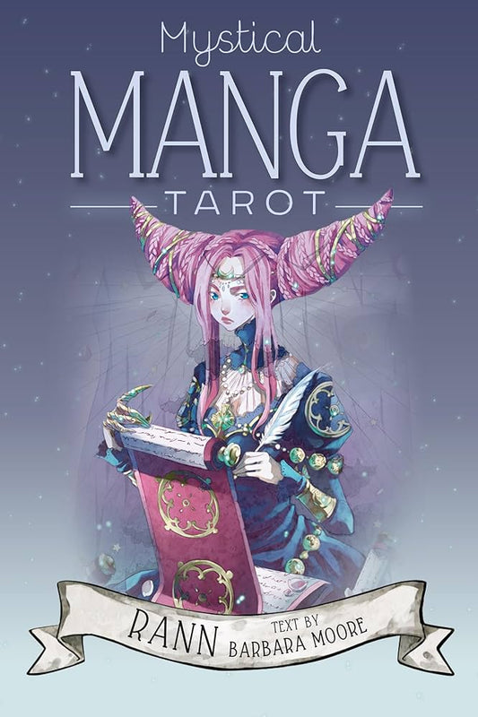 Mystical Manga Tarot by Barbara Moore featuring Japanese-inspired manga artwork with mystical symbolism.
