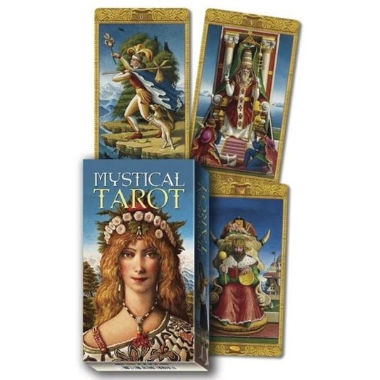 The Mystical Tarot by Giuliano Costa – Renaissance-inspired tarot deck featuring oil-painted illustrations on wood, blending esoteric symbolism with alchemical beauty.
