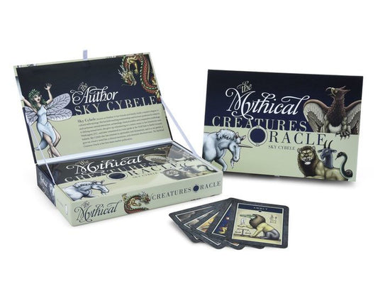 Mythical Creatures Oracle by Sky Cybele – 44-card deck with guidebook featuring global mythological beings for personal insight and transformation.

