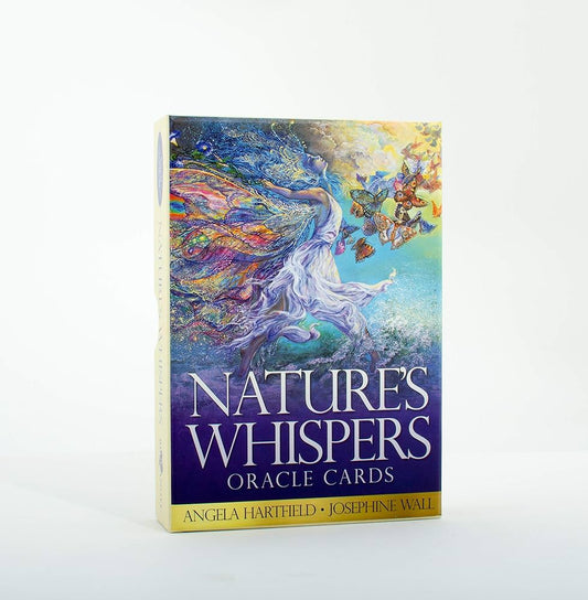 Nature’s Whispers Oracle Cards by Angela Hartfield – a 44-card deck of affirmations and intuitive prompts for connecting with nature’s energy.
