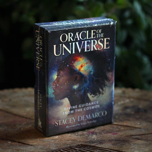 Oracle of the Universe by Stacey Demarco – a cosmic 44-card deck connecting users to universal energy, clarity, and personal transformation.
