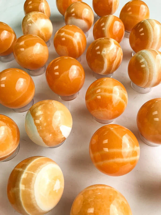 Orange Calcite Sphere 45-65mm