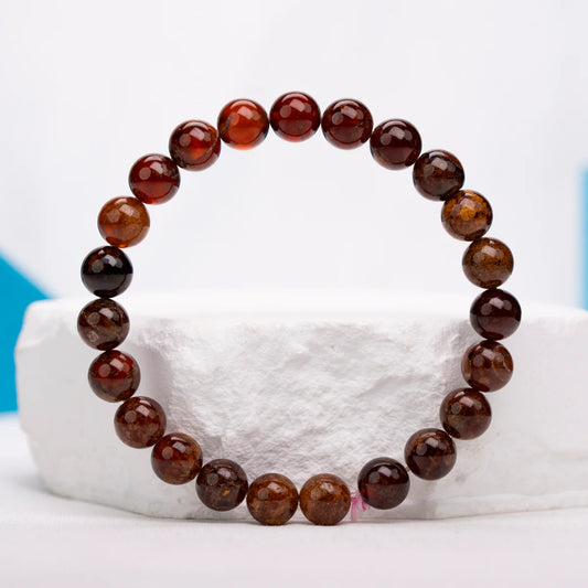 Spessartite Orange Garnet 8MM Round Beaded Bracelet