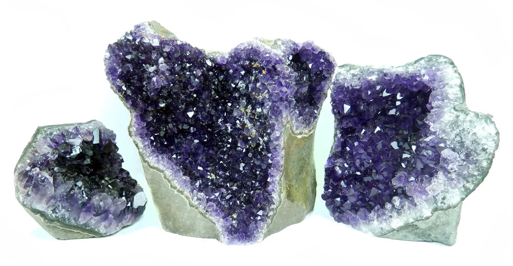 Uruguayan Amethyst Cluster Cut Base from Basalt