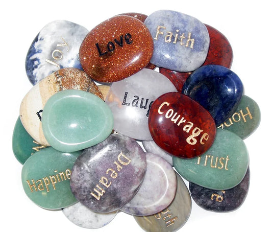 Wishstone Worry Stone Assorted Words & Crystals