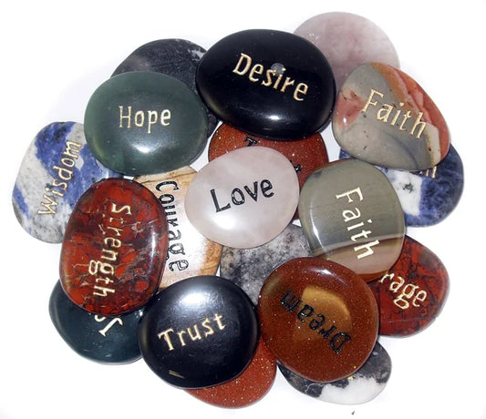 Wordstone Smooth Stone Assorted Words & Crystals