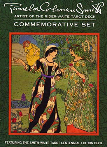 Pamela Colman Smith Commemorative Set by Stuart R. Kaplan & Lynn Araujo – deluxe 100th-anniversary edition featuring the Smith-Waite Centennial Tarot Deck, two books, art prints, postcards, and a spread sheet guide in a keepsake case.
