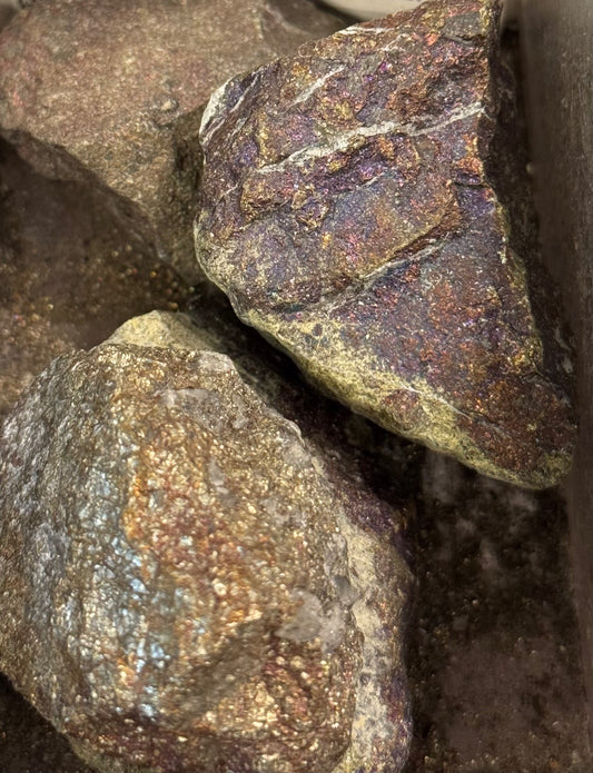 Peacock Ore Crystal - Raw, raw stone at Namaste Bookshop near Union Square, NYC