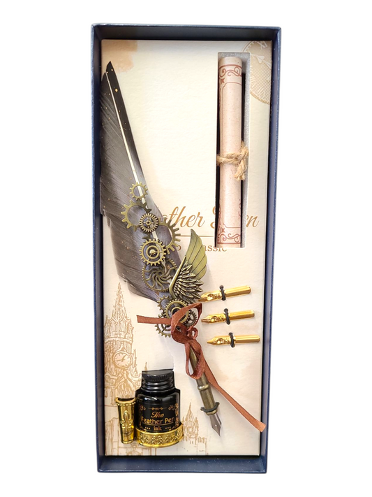 Feather Quill Pen Dip Set - Style 2 calligraphy kit (Copy)