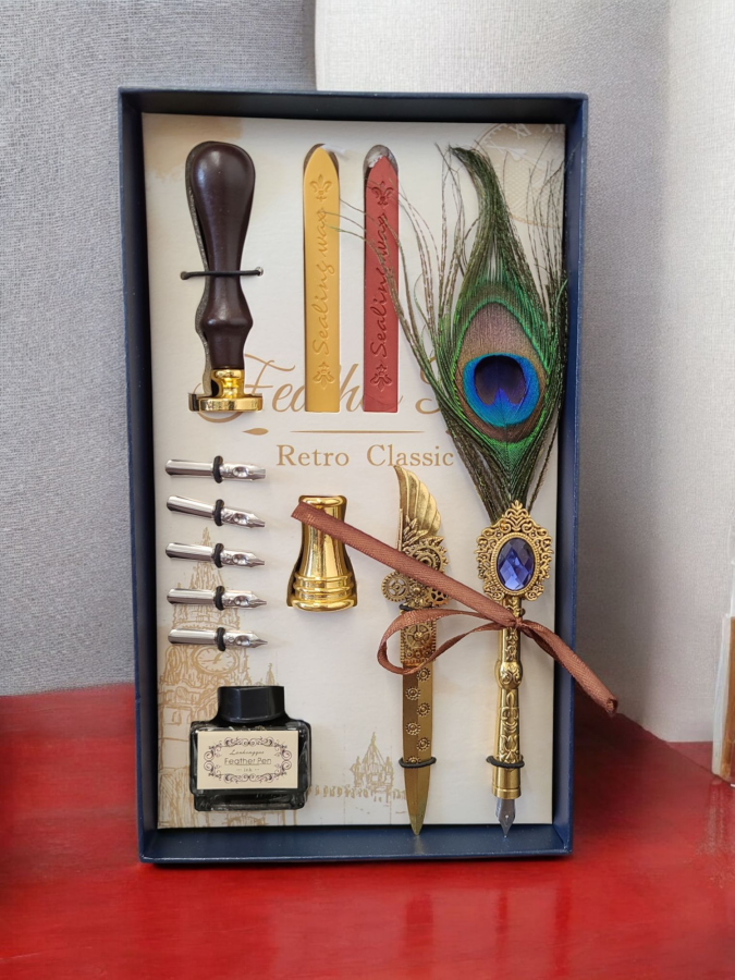Feather Quill Pen Dip Set - Style 8 calligraphy kit