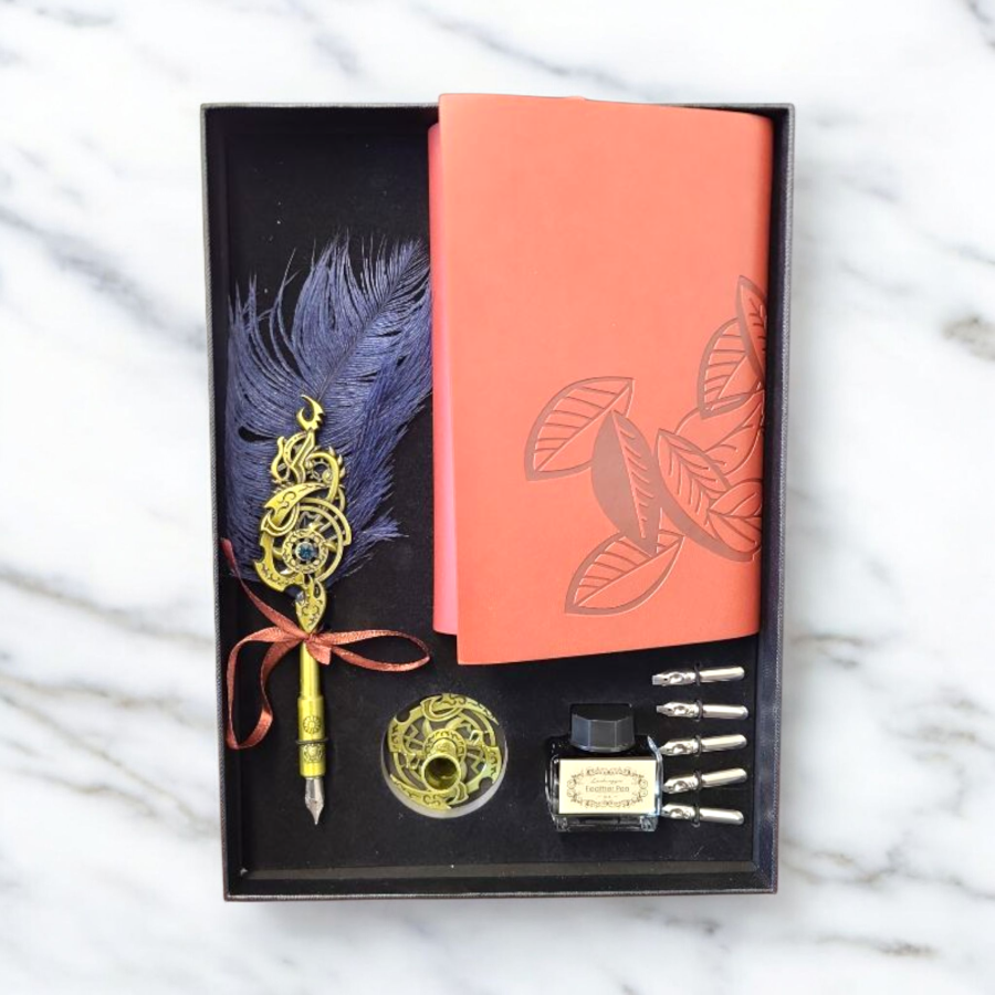 Feather Quill Pen Dip Set - Style 20 - Calligraphy kit