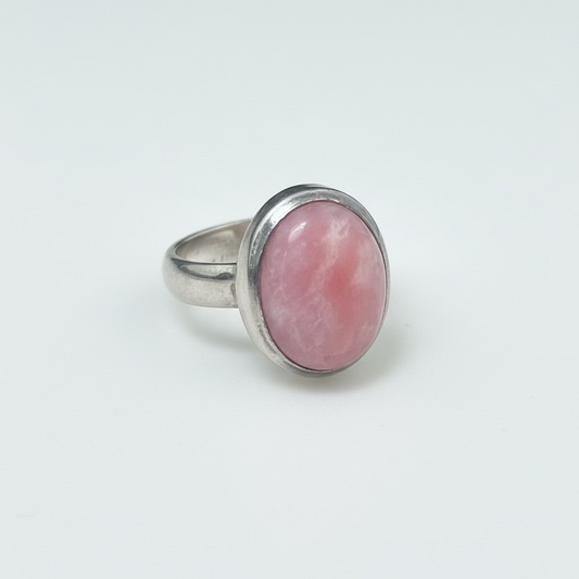 Pink Australian Opal Sterling Silver Ring size 5 – stunning pink opal jewelry from Australia symbolizing creativity and emotional healing.
