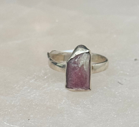 Pink Tourmaline Sterling Silver Ring(Size 8)