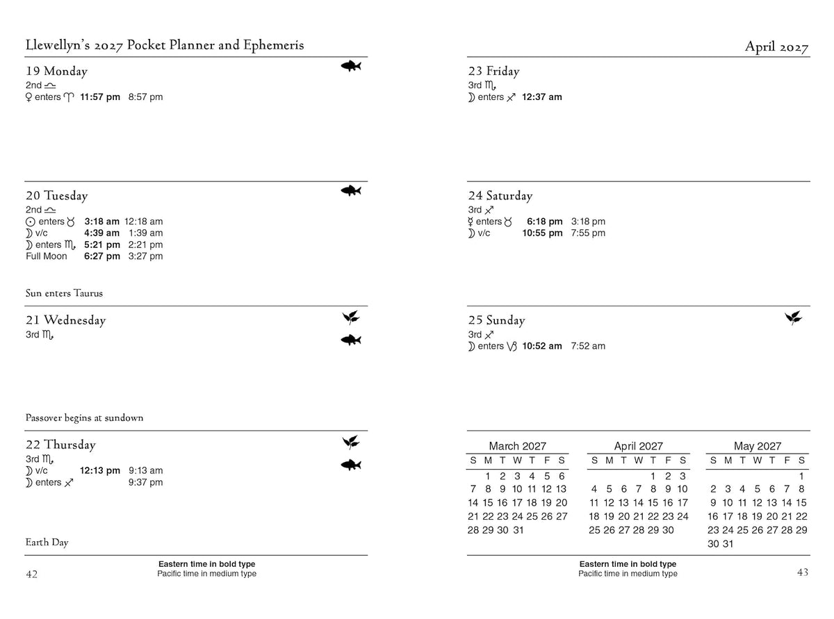 Llewellyn's 2027 Astrological Pocket Planner: Daily Ephemeris & Aspectarian 2026-2028