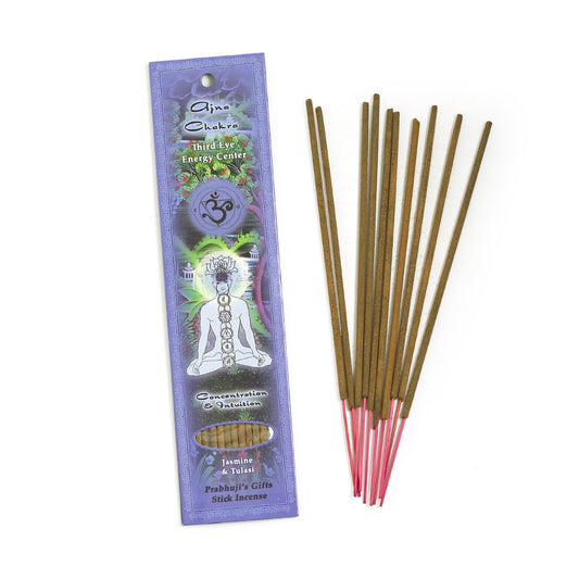 Prabhuji's Gifts Ajna Chakra Sticks — official product packaging