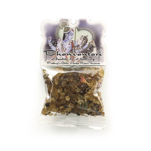 Prabhuji's Gifts Dhanvantari Herbal Resin 34g, 34g (1.2 oz) herbal resin incense bag