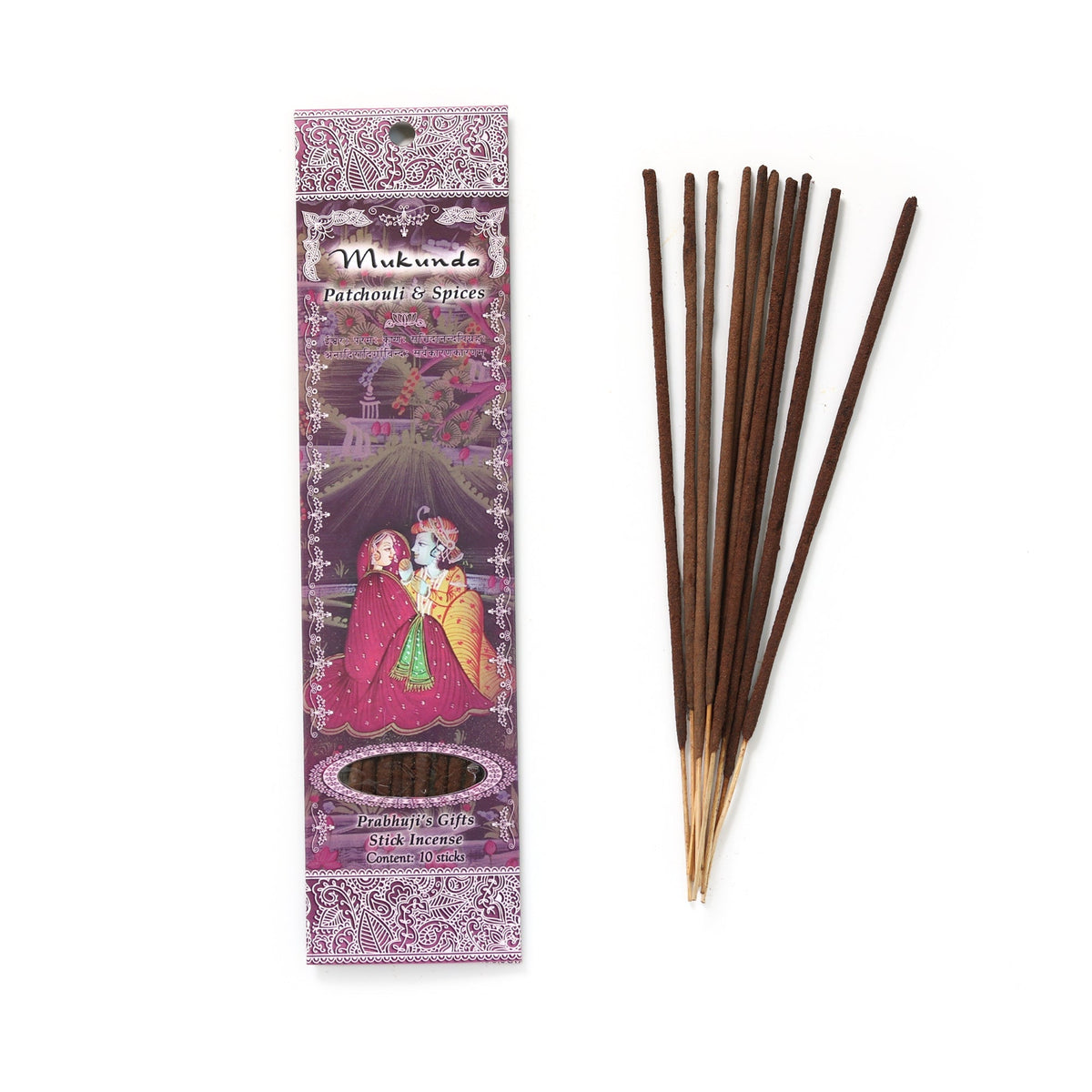 Prabhuji's Gifts Mukunda Stick Incense — official product packaging