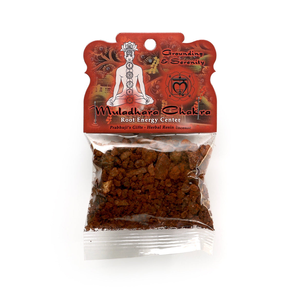 Prabhuji's Gifts Muladhara Chakra Resin 34g, 34g (1.2 oz) herbal resin incense bag