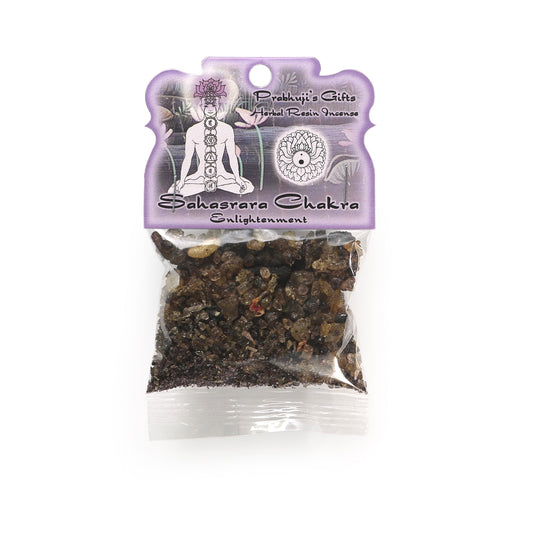Prabhuji's Gifts Sahasrara Chakra Resin 34g, 34g (1.2 oz) herbal resin incense bag