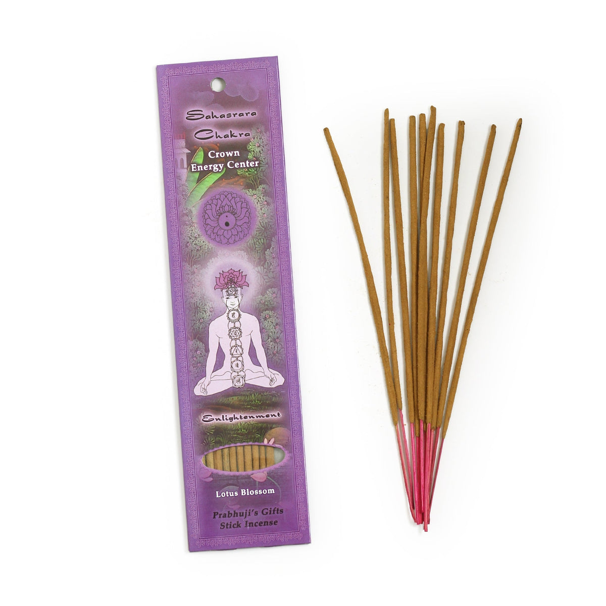 Prabhuji's Gifts Sahasrara Chakra Sticks — official product packaging