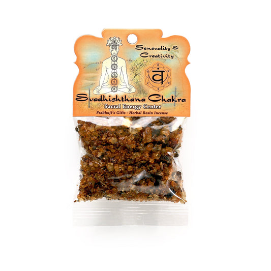 Prabhuji's Gifts Svadhishthana Chakra Resin 34g, 34g (1.2 oz) herbal resin incense bag