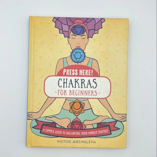 Press Here! Chakras for Beginners by Victor Archuleta – 128-page guide featuring step-by-step techniques in foot reflexology, reiki, and crystal energy to balance and harmonize the body's energy centers.
