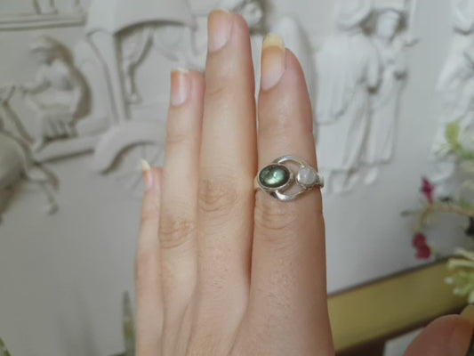 Labradorite Moonstone Mystical Goddess Sterling Silver Ring Size 7