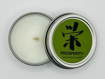 Prosperity Good Karma Candle attracting wealth, success, and positive energy for abundance and growth.
