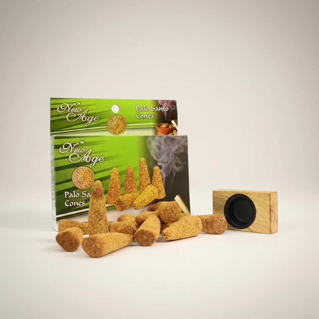Palo Santo Cones (12 Natural Palo Santo Wood Cones + Burner)