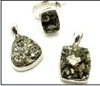 Pyrite Cluster Druze Sterling Silver Pendant