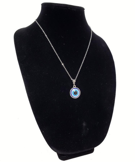 Evil Eye bead 0.75"D Pendant Necklace with 22" chain