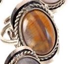 Vintage Style Oval Cab Adjustable Ring - Choose Stone