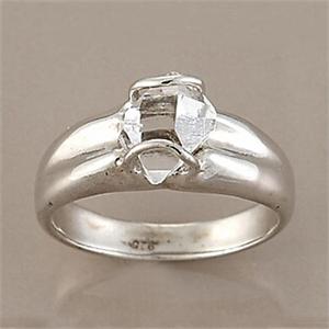 Herkimer Quartz Diamond .925 Sterling Silver Ring Size 7