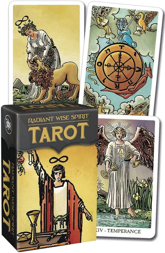 Radiant Wise Spirit Tarot by Waite & Smith – a borderless 78-card deck with vivid, restored Rider-Waite-Smith imagery for immersive readings.
