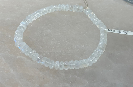 Rainbow Moonstone Beaded Bracelet – luminous rainbow moonstone beads strung into a graceful and spiritual bracelet.
